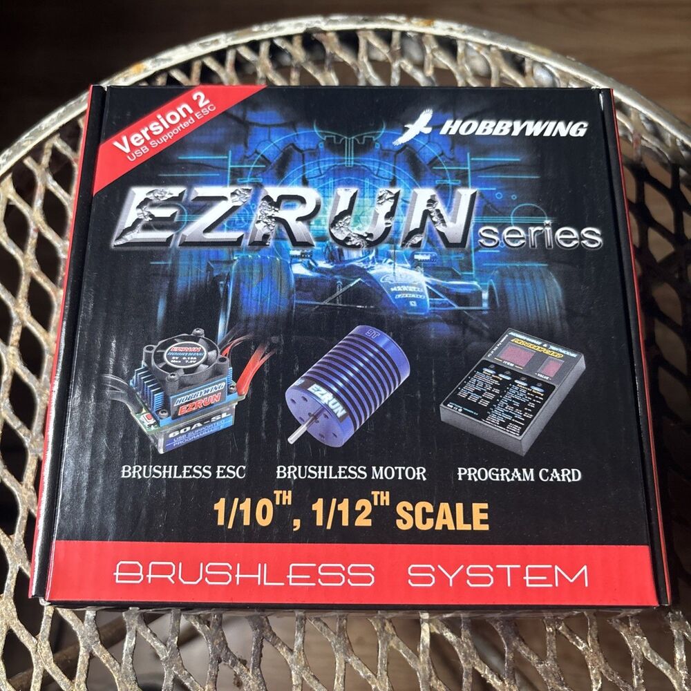 Hobbywing EZRun 60A Sensorless Brushless ESC Motor Combo Program Open Box